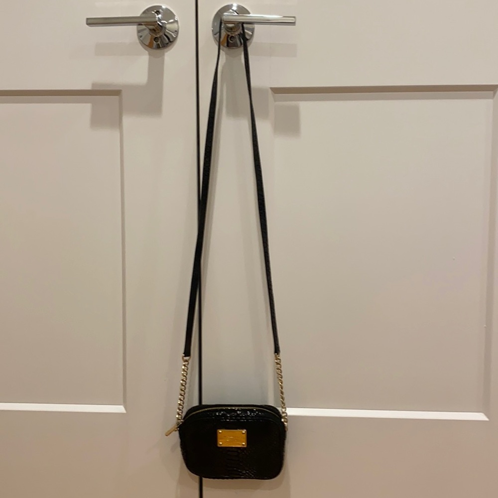 Michael Kors Black Snakeskin Leather Purse